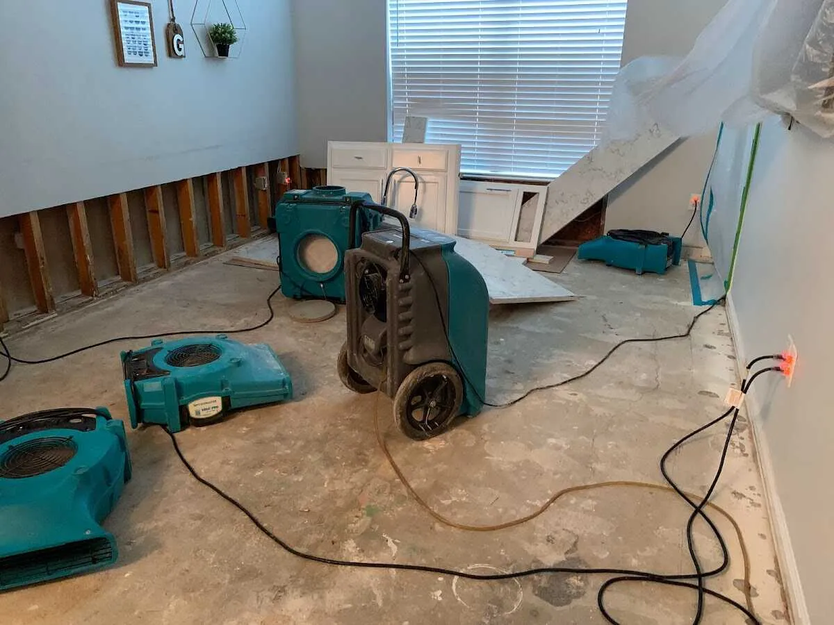Dehumidifier in flood-cut room for Water Extraction & Removal in Colchester